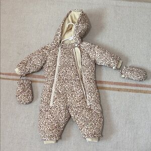Rylee + Cru Floral Patterned Kids One Piece Snowsuit